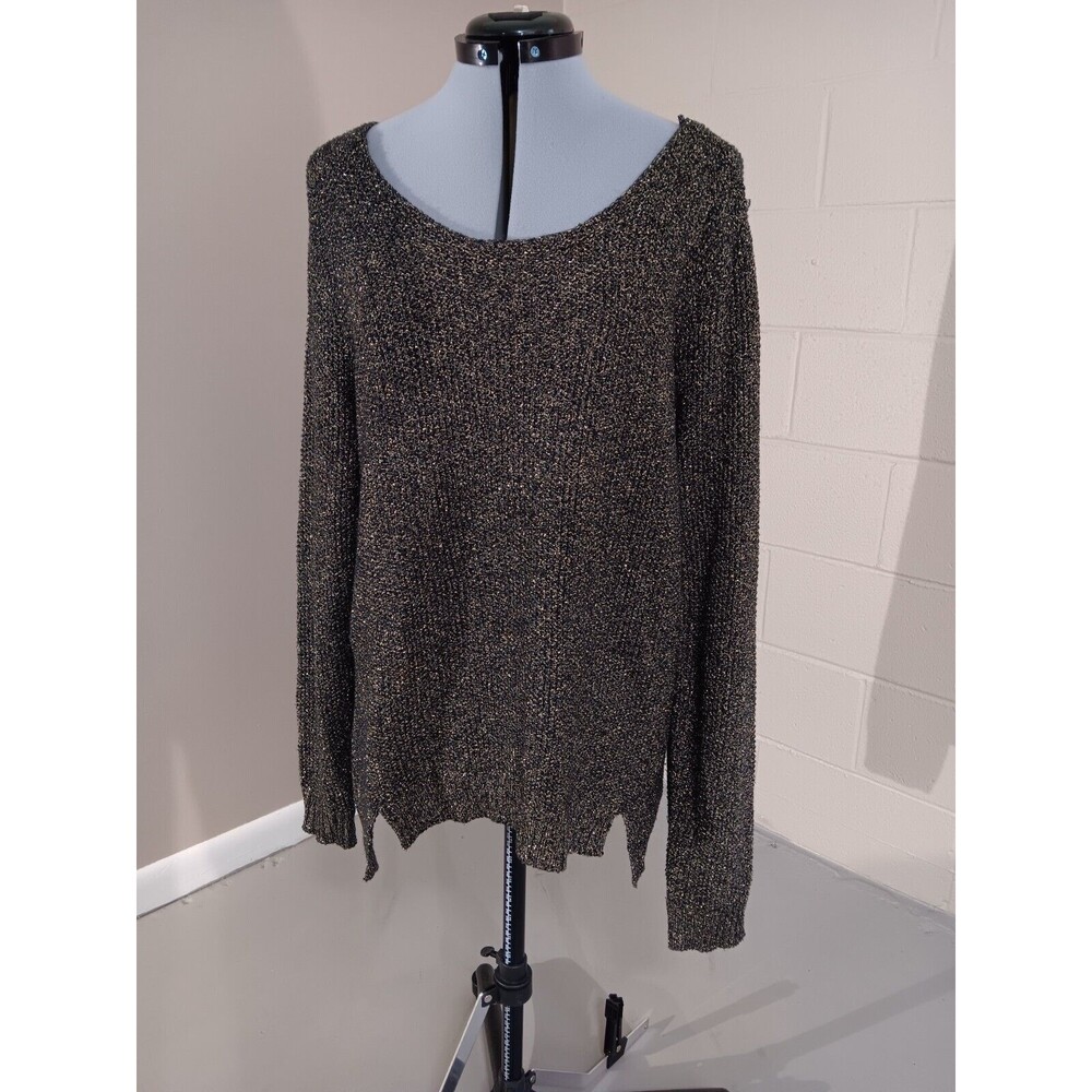 Rock and Republic Womens Knit Long Sleeve Pullover Sweater Multicolor Size Large